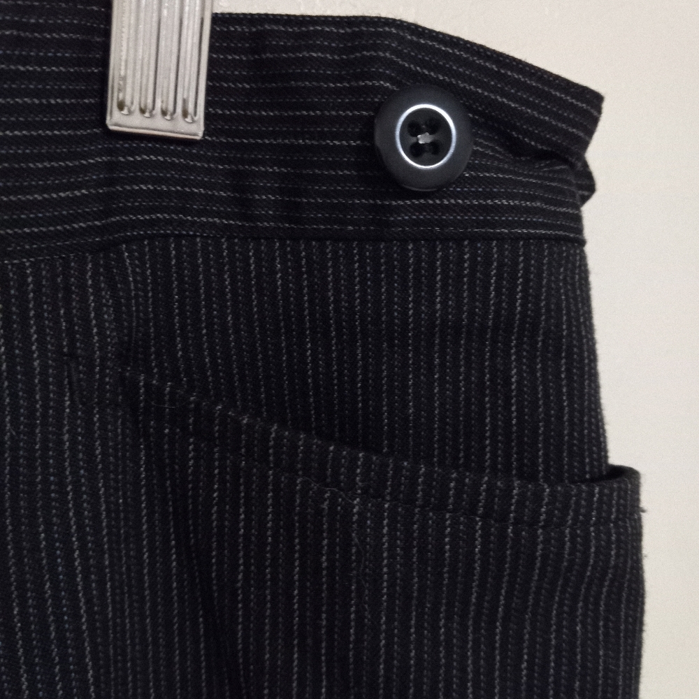 Maggie Barnes 22W Jayne Pinstriped Trouser Workwear Pants in Black - Picture 8 of 10